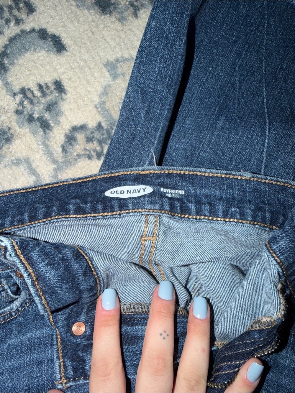 Old Navy Boyfriend Jeans - Medium to Dark Blue Wash